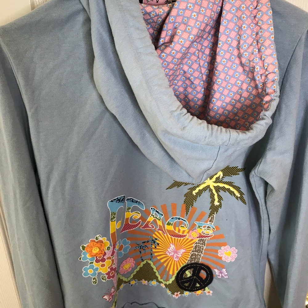 Embroidered zip up hoodie size L - Picture 7 of 8